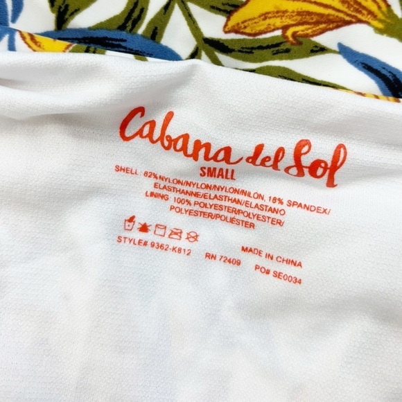 Cabana del Sol Floral Tie Off Shoulder Bikini Set Size Small - Picture 10 of 10